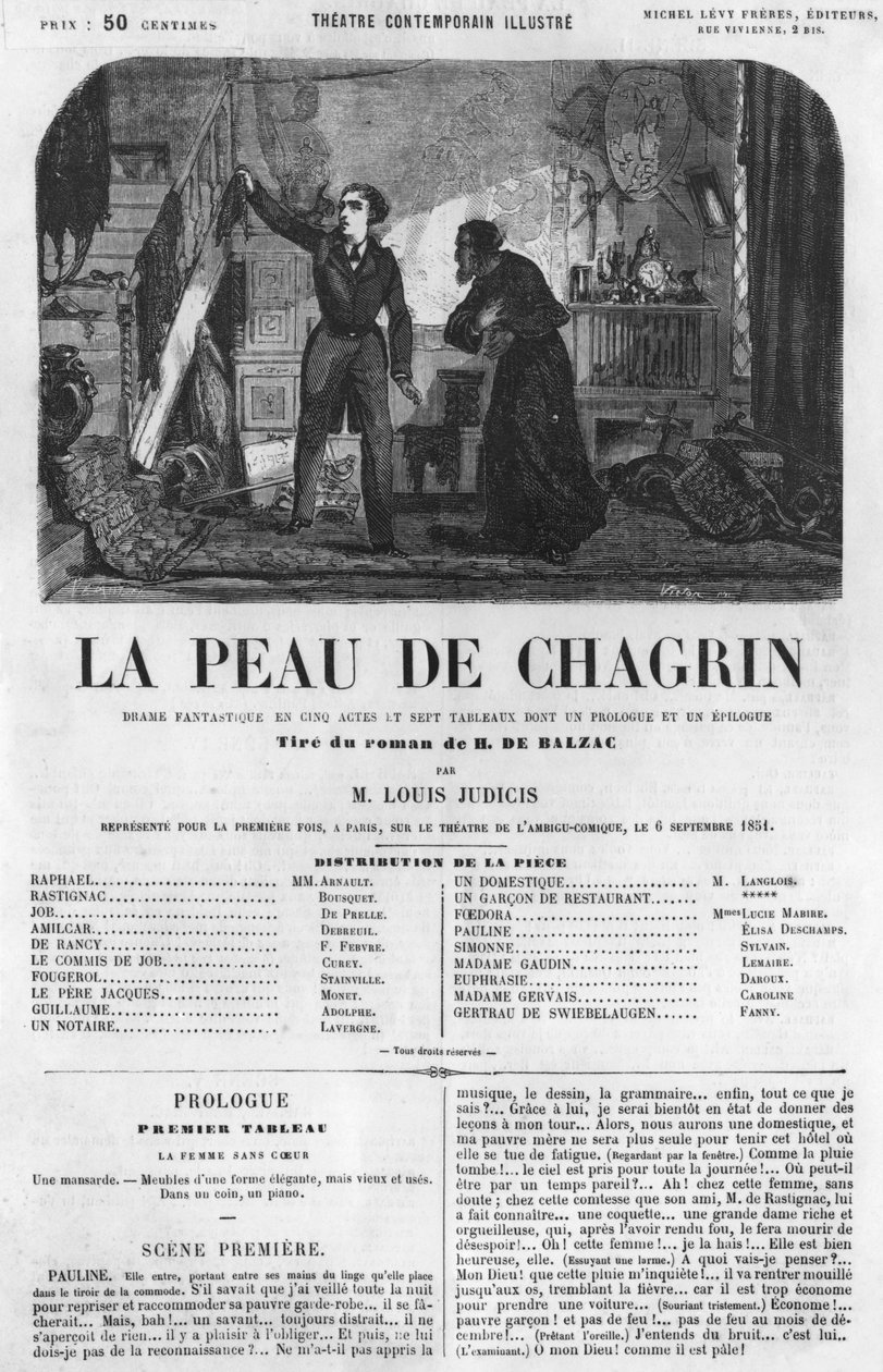 Raphael de Valentin a obchodník, ilustrace z 