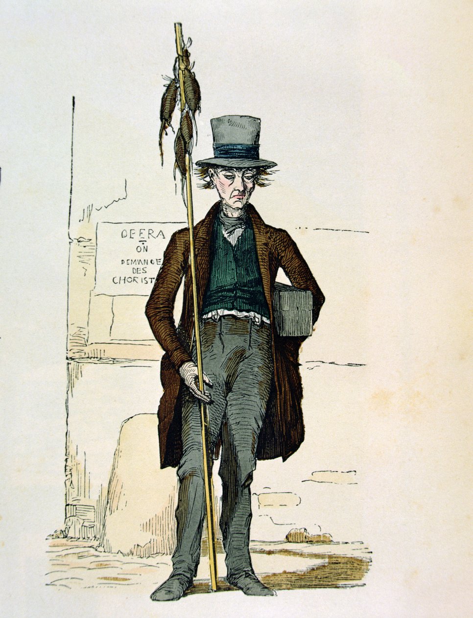 Rat Poison Seller, 1845 (barevná rytina) od French School