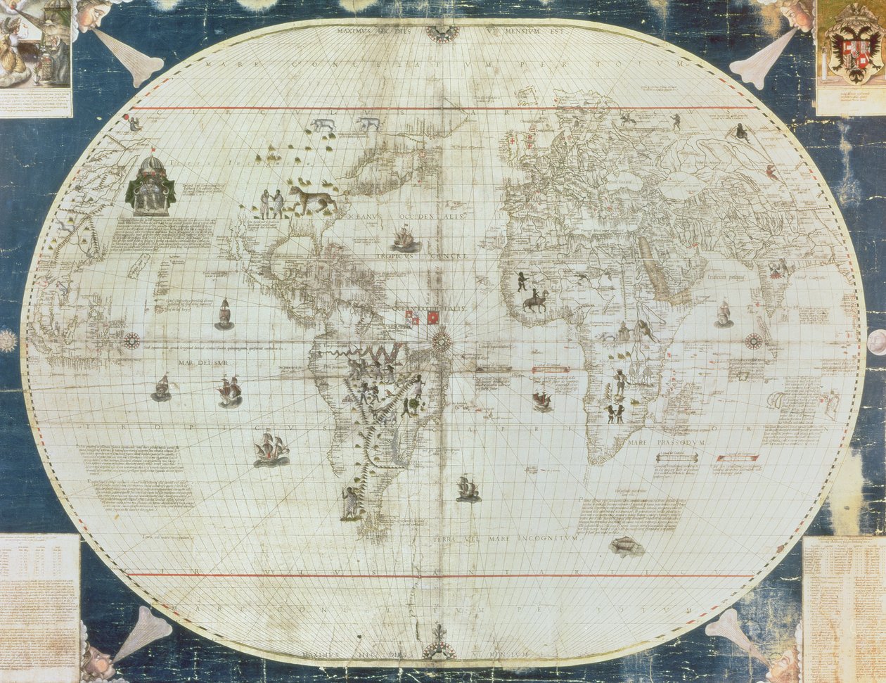 Rc C 2487 Mapa světa, navržená Sebastienem Cabotem (asi 1476-1557), 1544 od French School