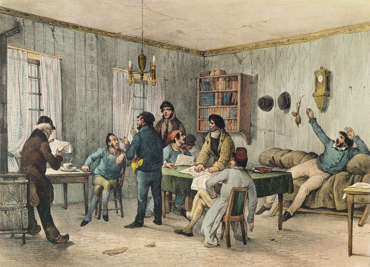 Čítárna věznice Sainte-Pelagie, Paříž, kolem roku 1840 od French School