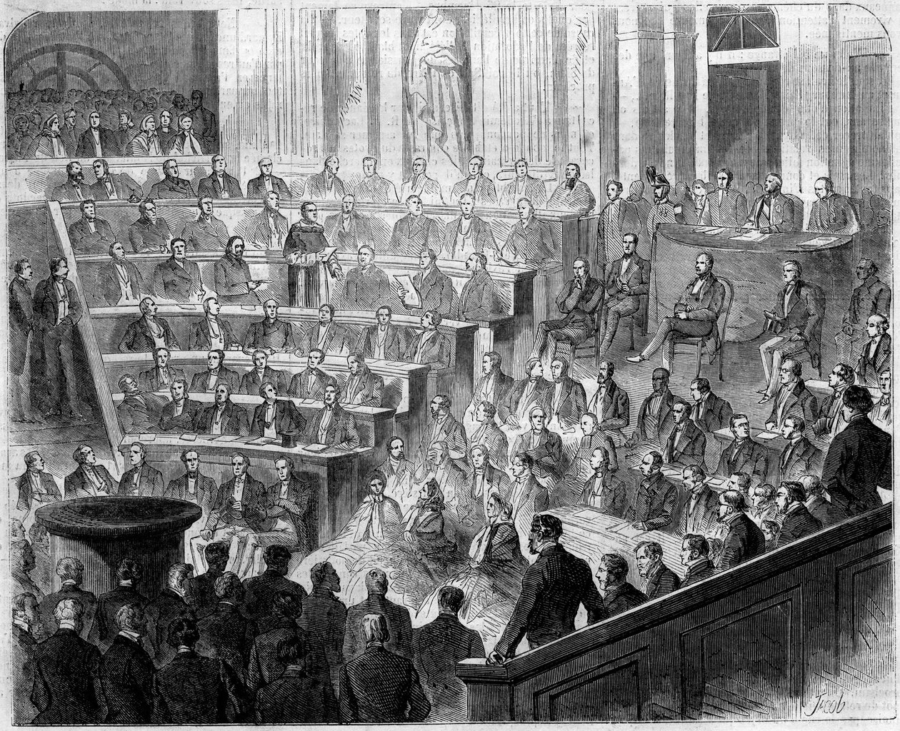Přijetí Henriho Lacordairea (1802-1861), francouzského kněze a dominikána, na Academy Francaise, 24. ledna od French School