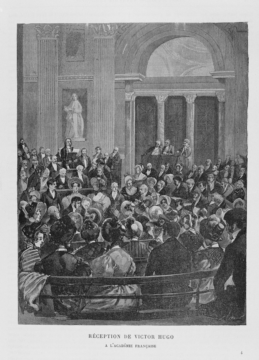 Přijetí Victora Huga (1802-85) na Francouzské akademii od French School
