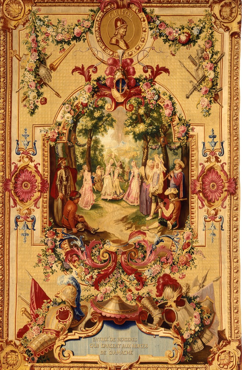 Gobelín Regence Gobelins s příběhem Dona Quijota, 1717-18 od French School