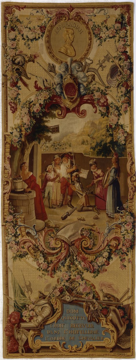 Gobelín Regence Gobelins s příběhem Dona Quijota, 1717-18 od French School
