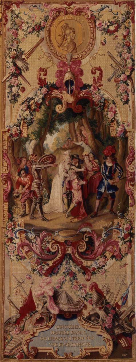 Gobelín Regence Gobelins s příběhem Dona Quijota, 1717-18 od French School
