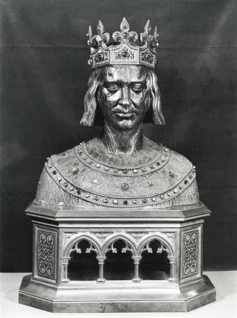 Relikviářová busta sv. Ludvíka (1214-70) (stříbrně zlacená) od French School
