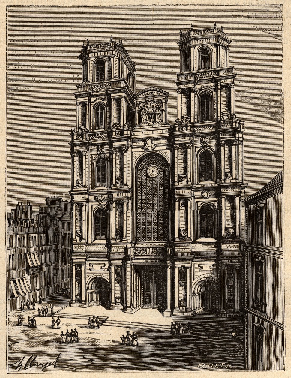 Rennes - La Cathedrale Saint Pierre - - rytina „“ PATRIE“ - PECTUREQUIREQUE POPIS FRANCIE V 6 SVAZTECH LUCIEN HUARD - konec 19. stol. od French School