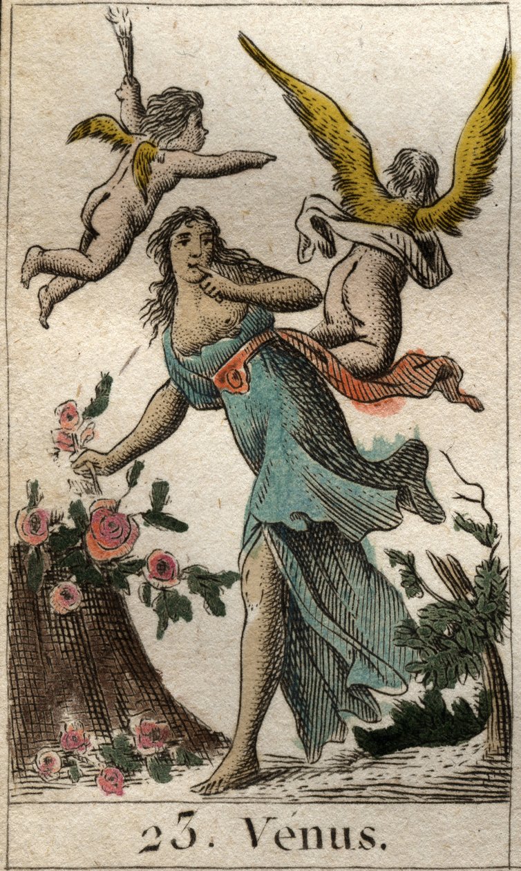 Znázornění Venuše, bohyně lásky, krásy a plodnosti. Z „Mytologie mládí“ od Pierra Blancharda 1803. od French School