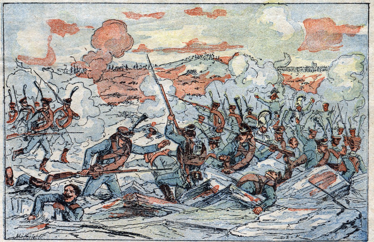 Reprezentace bitvy u Slavkova, neboli bitvy tří císařů, dne 2.12.1805. od French School