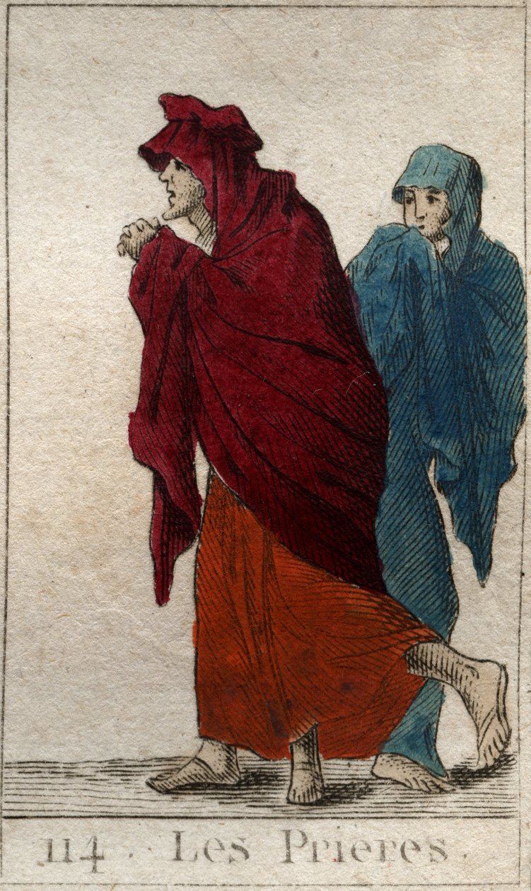 Znázornění Modliteb (neboli Lites), dcer Jupiterových, v podobě starých, chromých a pokorných žen. (Reprezentace Litae (Modlitby), jako starých, chromých a pokorných žen. Z „Mytologie mládí“ od Pierra Blancharda 1803. od French School