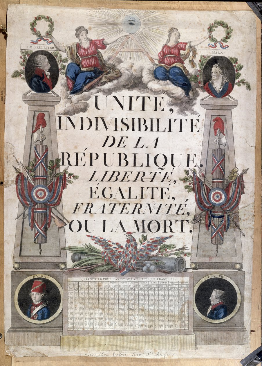 Republikánský kalendář, 1794 od French School