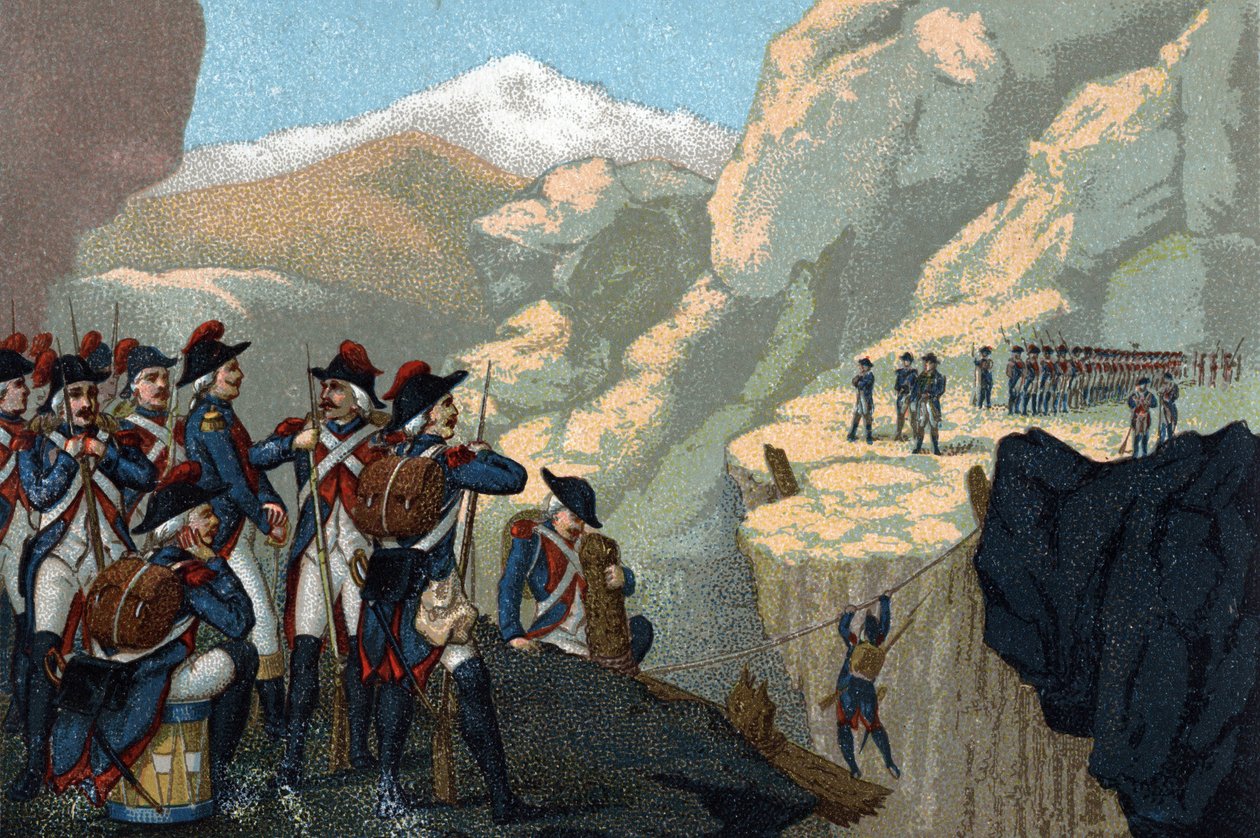 Kampaň záložní armády v roce 1800: Průchod Simplonu generálem Bethencourtem v květnu 1800. od French School
