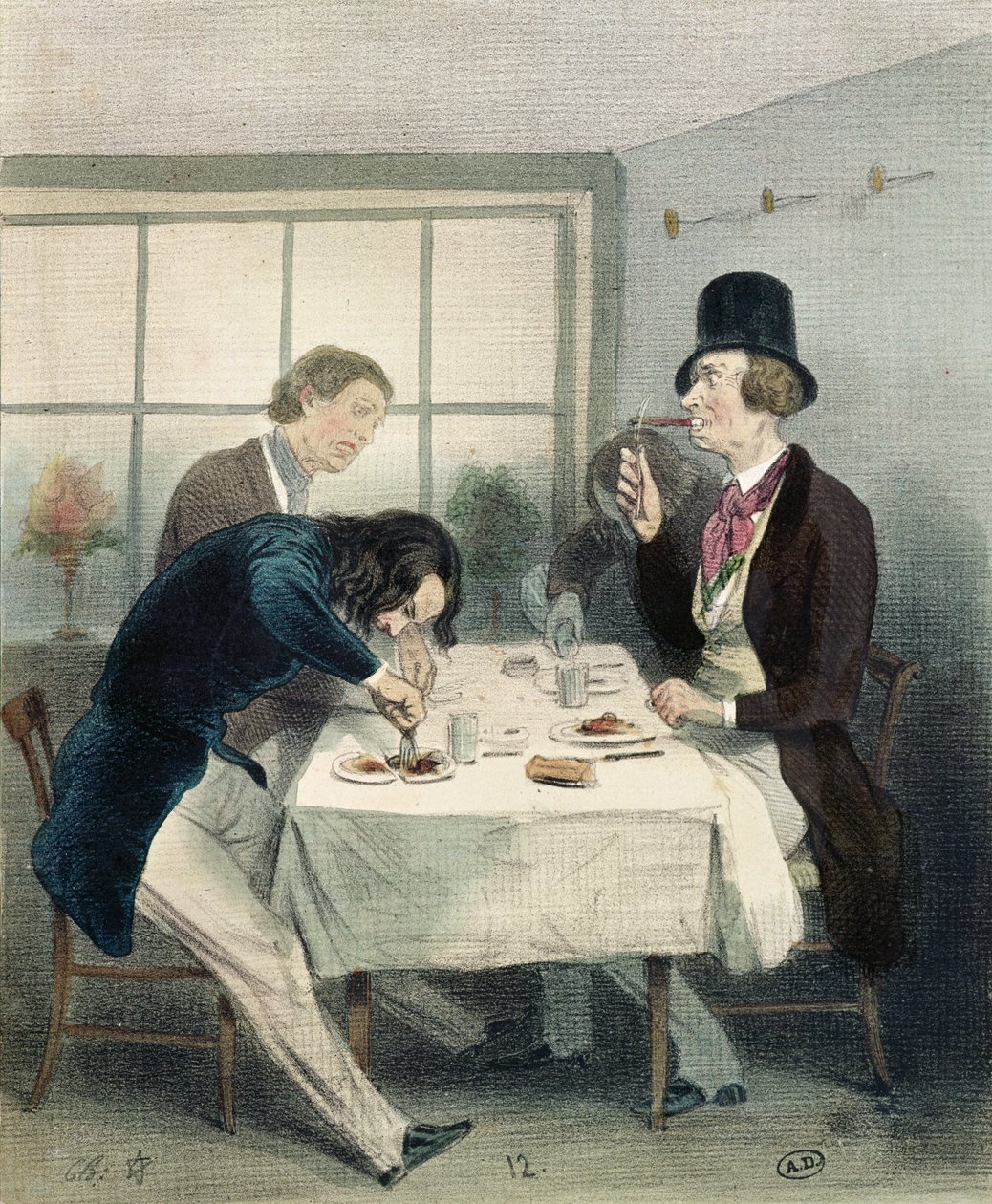 Restaurace v rue Saint-Jacques v Paříži, kolem roku 1840 od French School