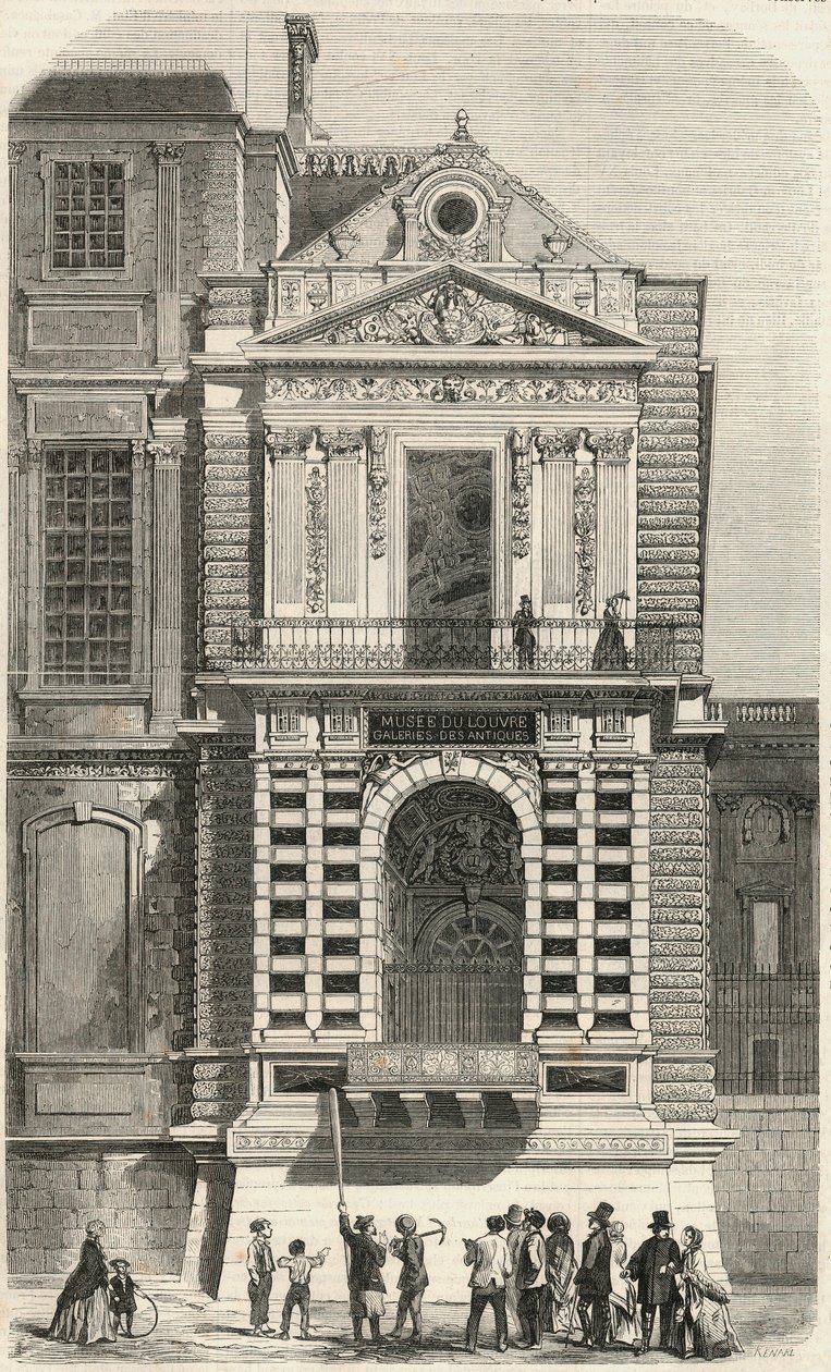Restaurování oken známých jako Karel IX. v Louvru v 19. století – rytina do „“Tableau-de-Paris““ od Edmonda Texiera 1852 od French School