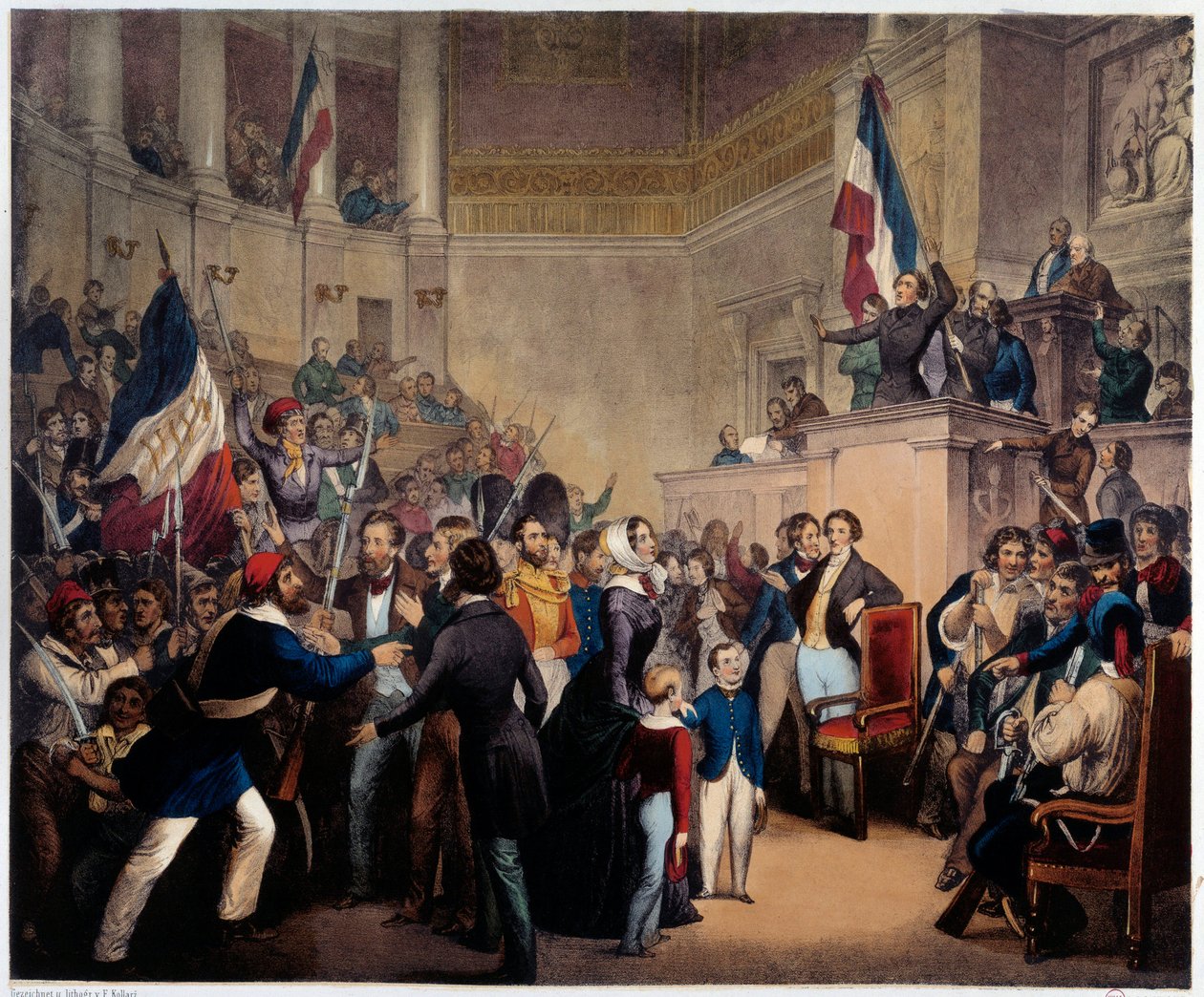 Revoluce roku 1848. Vévodkyně z Orleansu vystoupila se svými dětmi v Poslanecké sněmovně (Národní shromáždění), aby získala regentství (24. února od French School