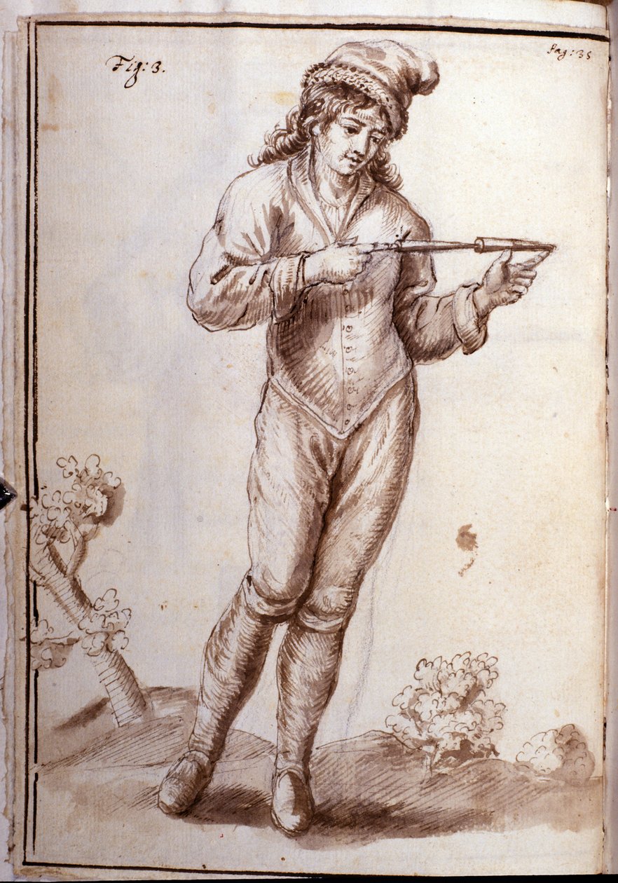 Rhabdomancy - rhabdomancie - sourcellerie - in “” Okultní fyzika, nebo Treat de la bagette divinatoire et de son utile pour la disouverte des sources des mines des caches, des thieves et des murtriers fugitives, etc” - od Pierre Le Lorrain (Abbe de Vallemo od French School