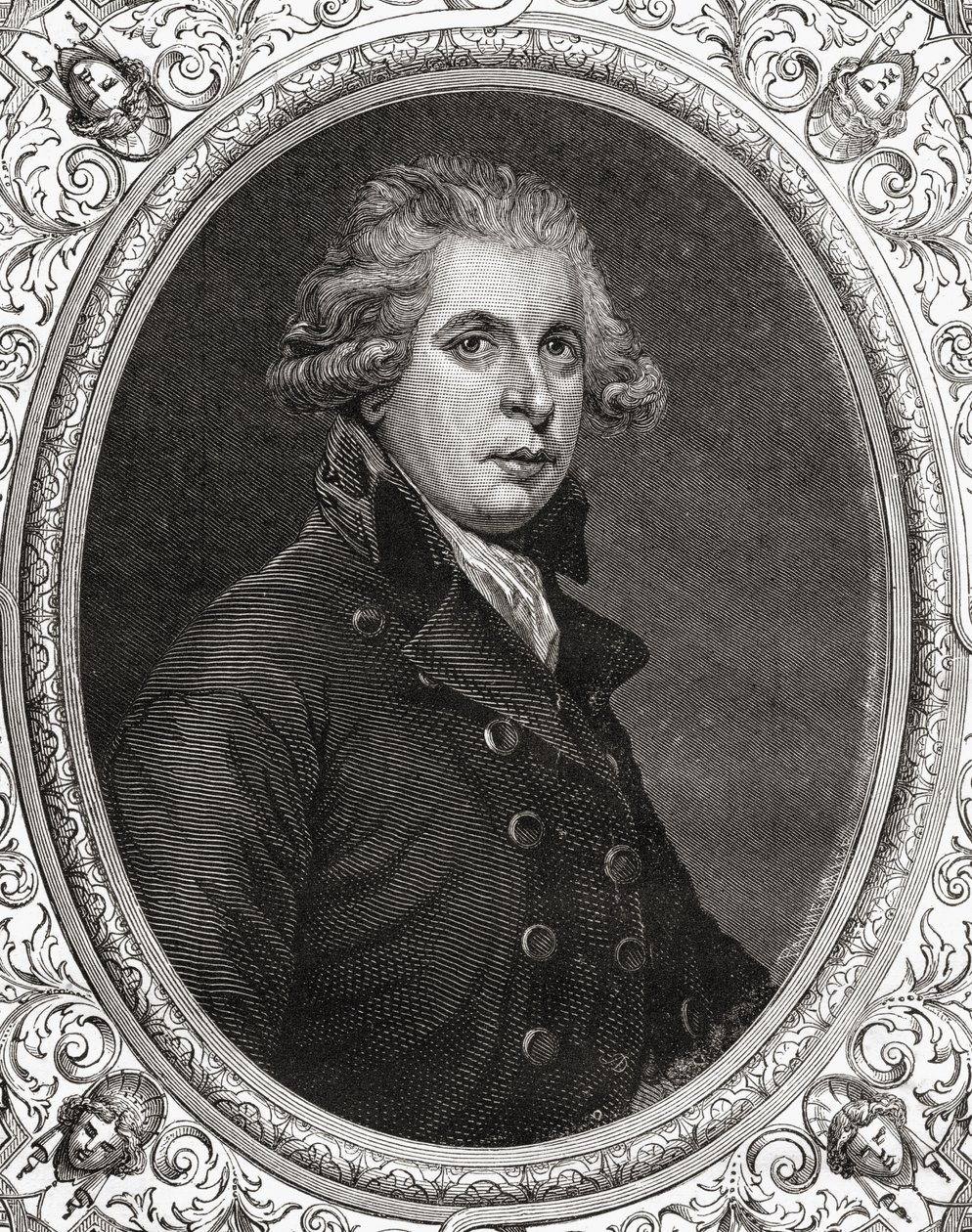 Richard Brinsley Sheridan z „Histoire de la Revolution Francaise“ od Louise Blanca (1811-82) od French School