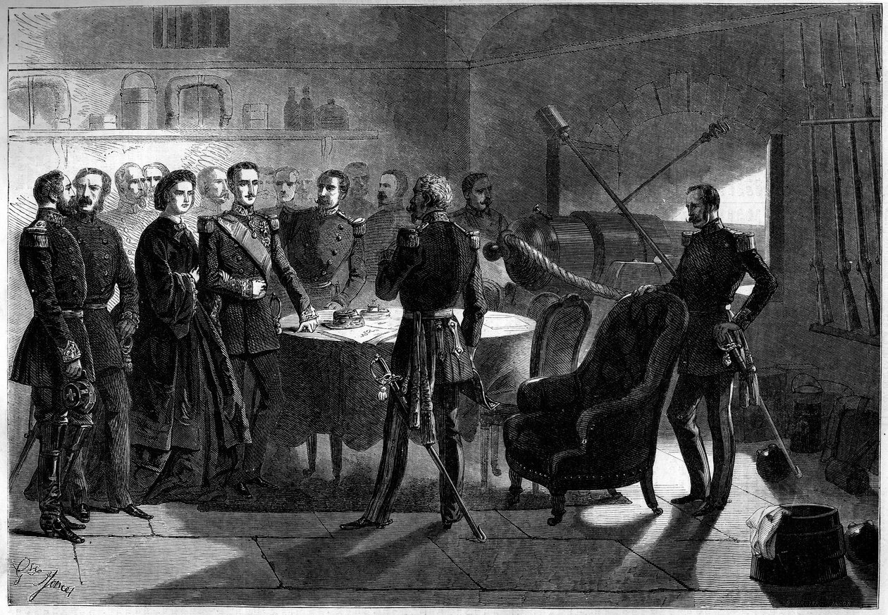 Risorgimento - Expedice tisíce nebo červených košil Giuseppe Garibaldi (1807-1887) - Obležení Gaete, Itálie od French School