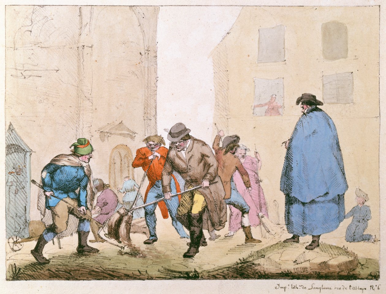 Zametací vozy v Paříži, kolem roku 1820 od French School