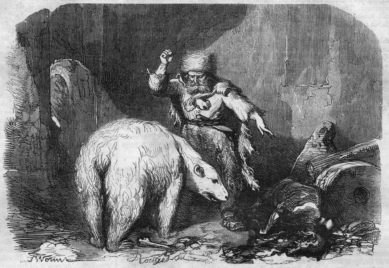 Římský seriál: „“Han Islandský““ od Victora Huga (1802-1885). Rytina do „“Les bons romances““ od French School