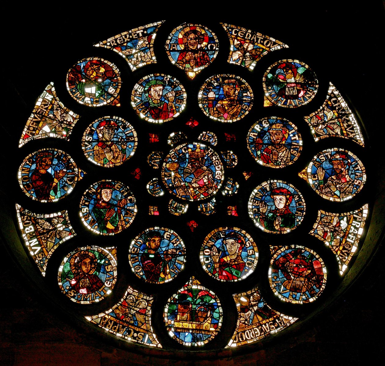 Růžové okno zobrazující Novou smlouvu, c.1235 od French School