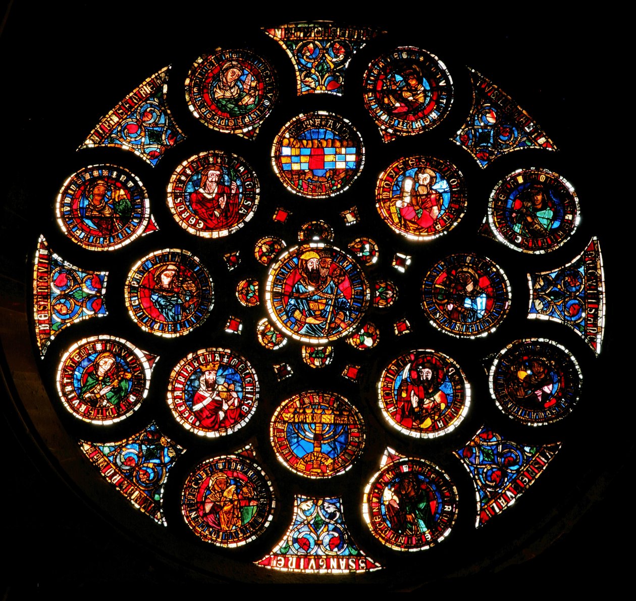 Růžové okno zobrazující Starou smlouvu, c.1235 od French School
