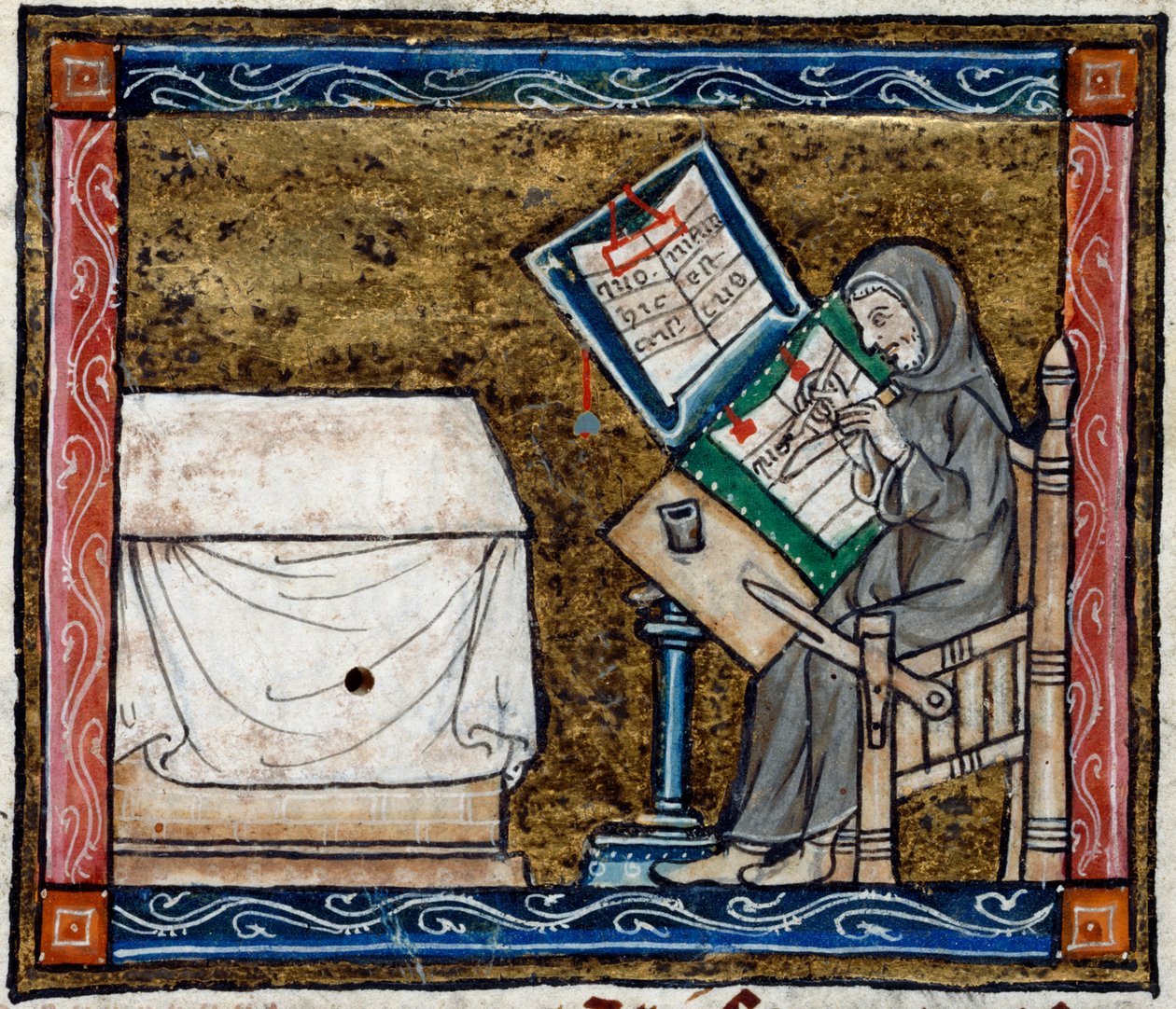 Royal 14 E. III, f.6v Písařský opis z opisu, ilustrace z 