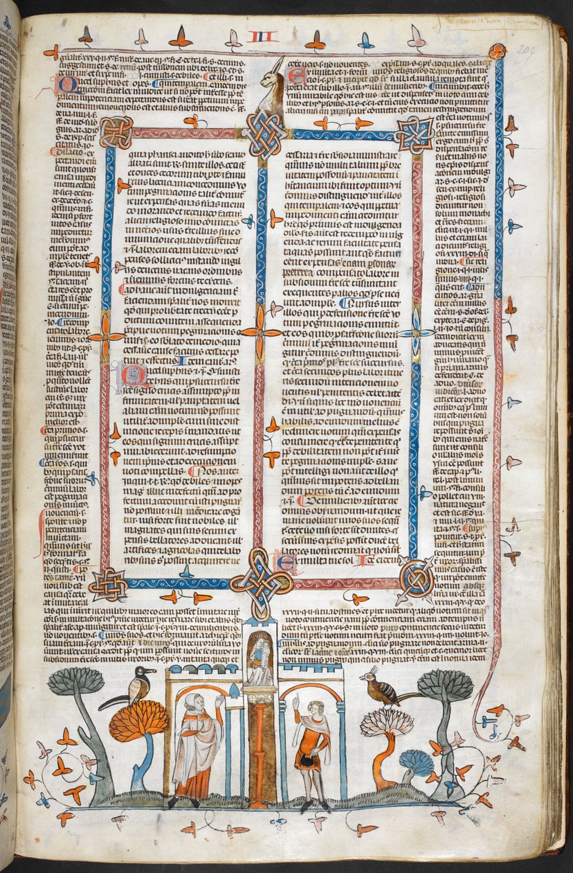 Royal MS 10 E IV, f.209r, Malíř a ďábel, z Decretals of Gregory IX. od French School