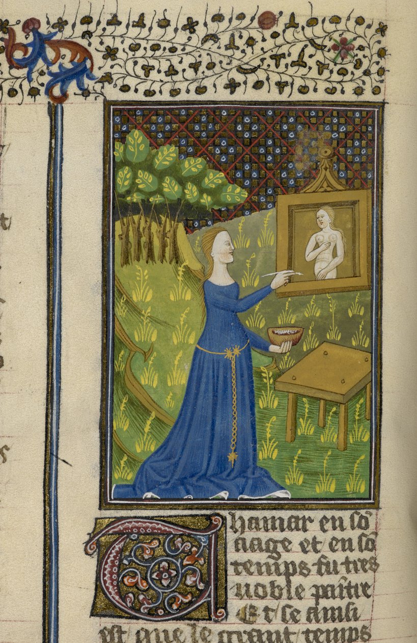 Royal MS 16 G V f.68v Thamar maluje bohyni Dianu, z 