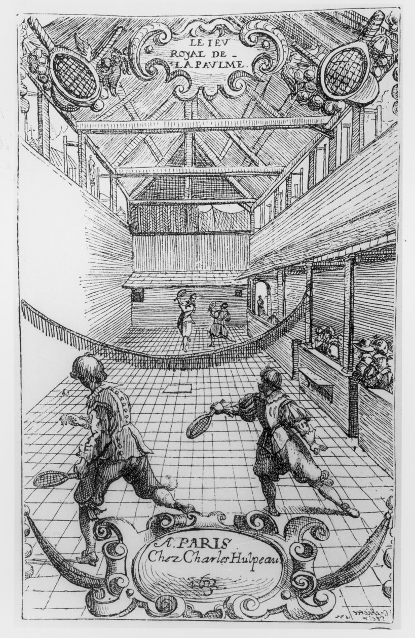 Royal Tennis, frontispis z Jeu Royal de la Paume, 1632 od French School