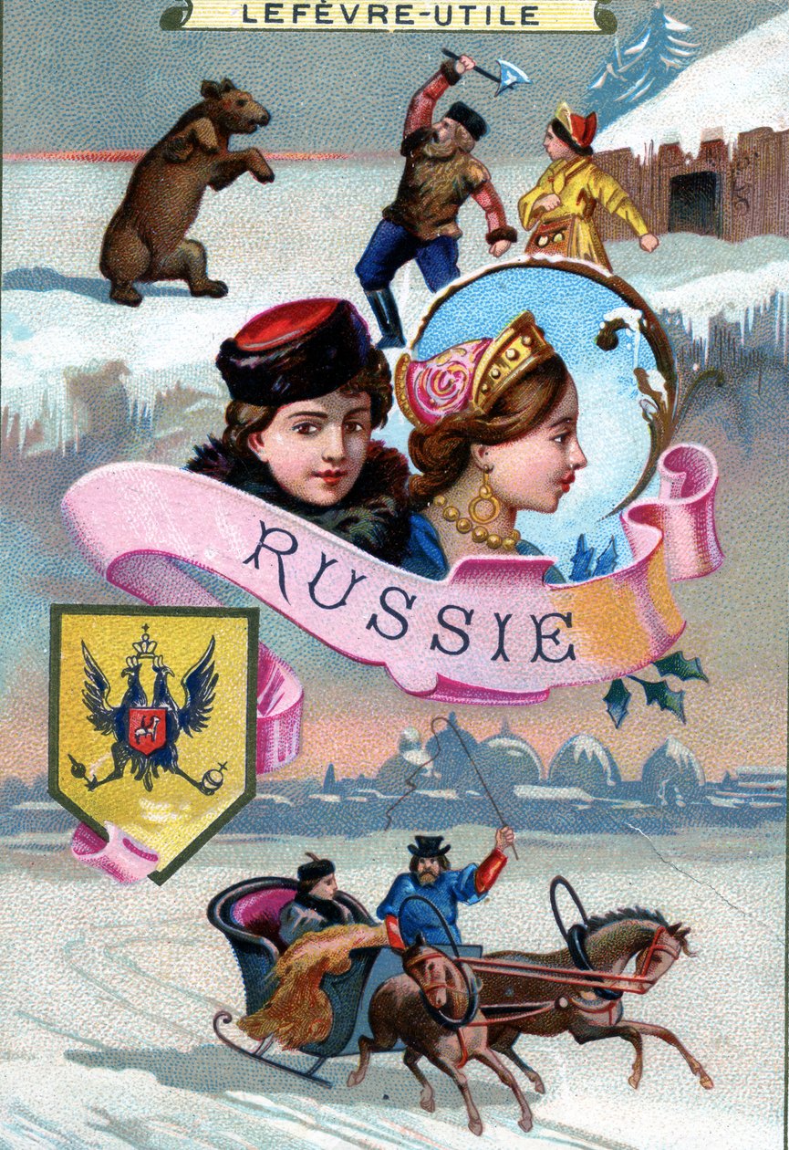 Rusko, ze série propagačních kartiček na sušenky Lefevre-Utile (LU), konec 19. století od French School