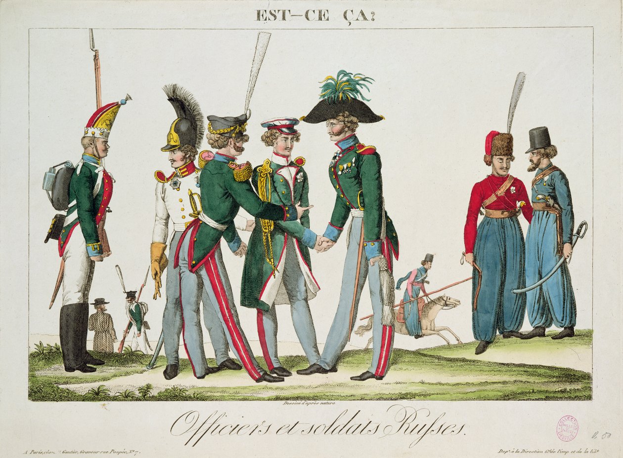 Ruští důstojníci a vojáci, 1815 od French School