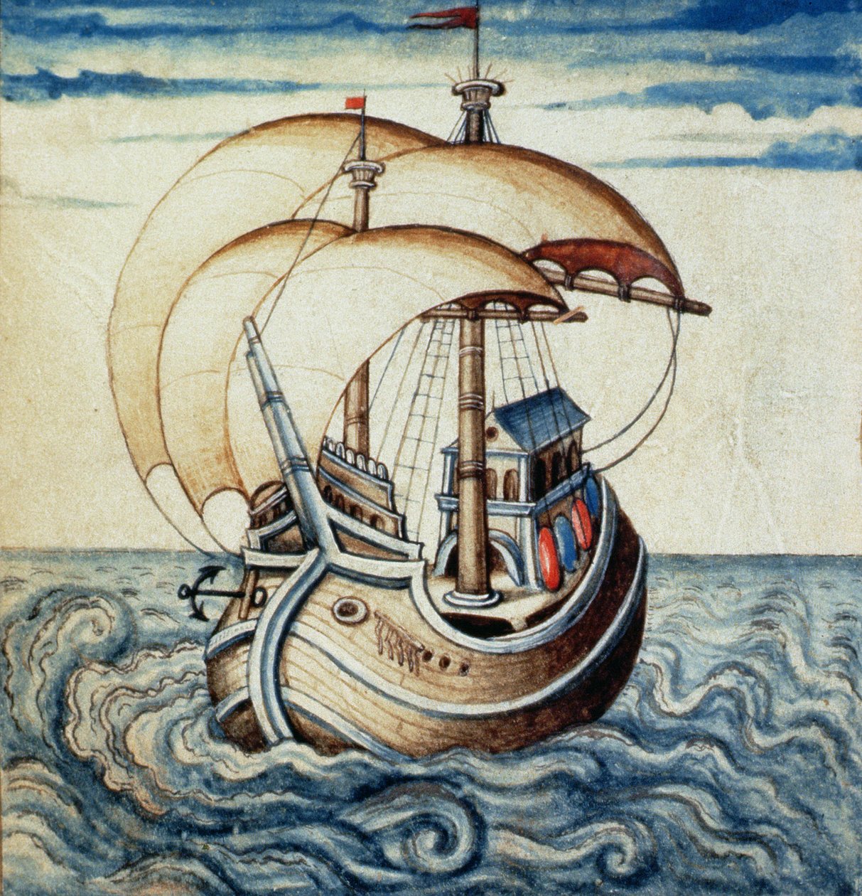 SMM2 s. 8 Plachetnice, z Theater des Vices et Vertus, od Jana van der Noota (c.1539-95) od French School