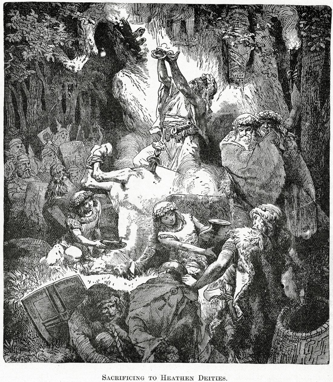 Obětování pohanským božstvům, kolem roku 1890 od French School
