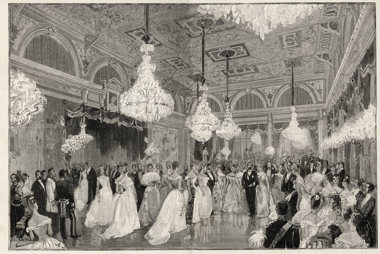 Sadi Carnot (1837-1894) francouzský prezident v letech 1887 až 1894 a jeho manželka v Elysejském paláci - Sadi Carnot, prezident Francouzské republiky a jeho manželka - Svátky prezidenta - nový taneční sál v Palais de L