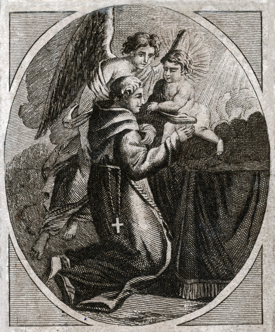 Svatý Antonín Paduánský. (rytina z počátku 19. století) od French School