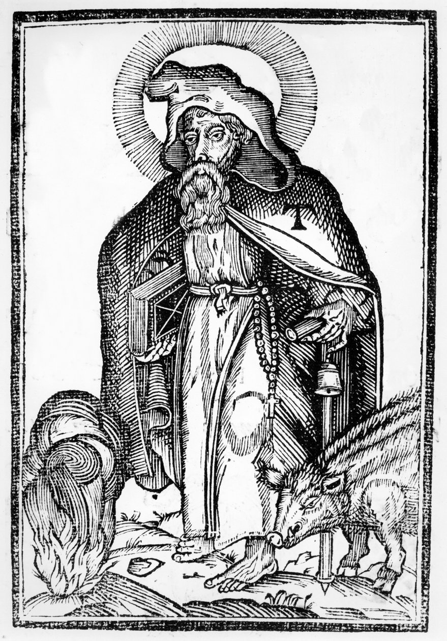 Svatý Antonín Veliký, frontispis z In Symbolicam S. Antonii Magni Imaginem Commentatio od Théophila Raynauda, vydáno 1659 od French School