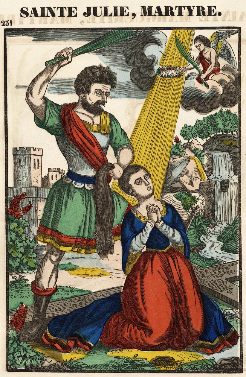 Svatá Julie, mučednická smrt, páteřní obraz XIX století. od French School
