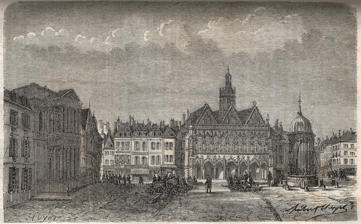 Saint Quentin (Saint-Quentin) departement Aisne - rytina v „Histoire de France“ od Victora Duruye (1811-1894) - 1882 od French School