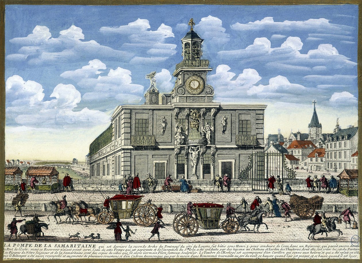 Samaritánská pumpa, která zásobovala vodou palác a zahrady Tuileries od French School