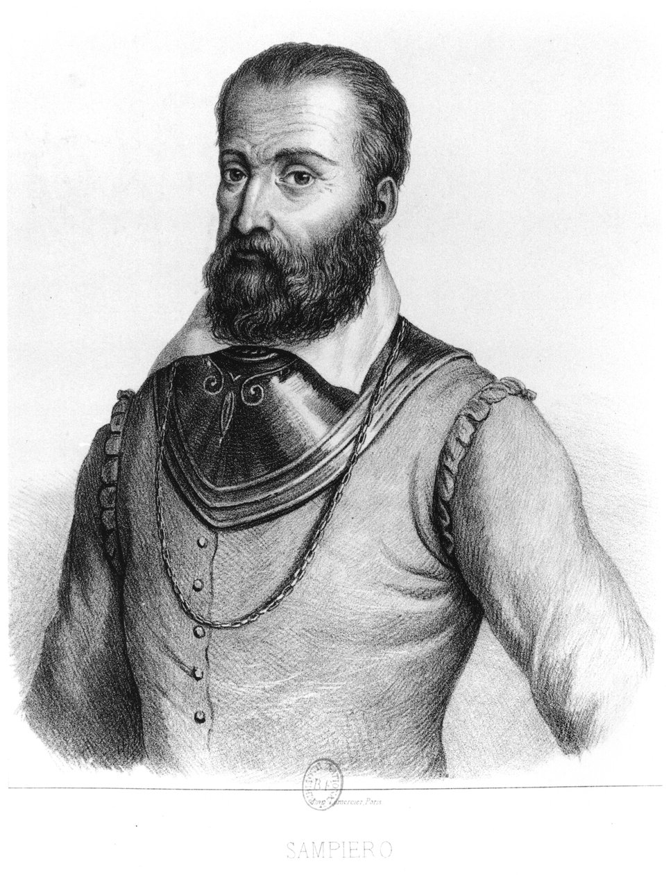 Sampiero Corso (1498-1567) ilustrace z Histoire illustree de la Corse od Jean Ange Galletti (1804-66) od French School