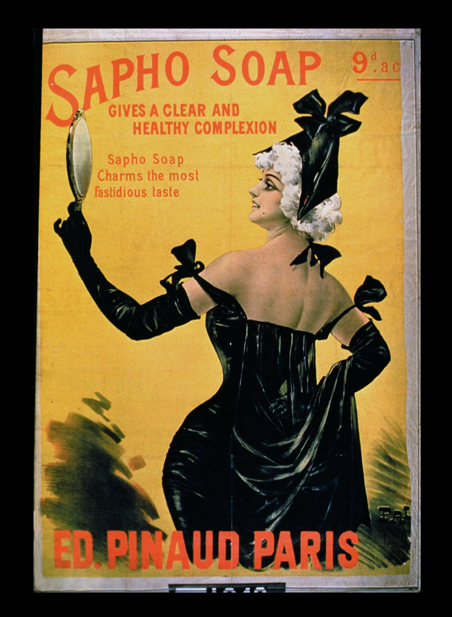 Sapho mýdlo - poskytuje jasnou a zdravou pleť, Pinaud Editions, Paris od French School