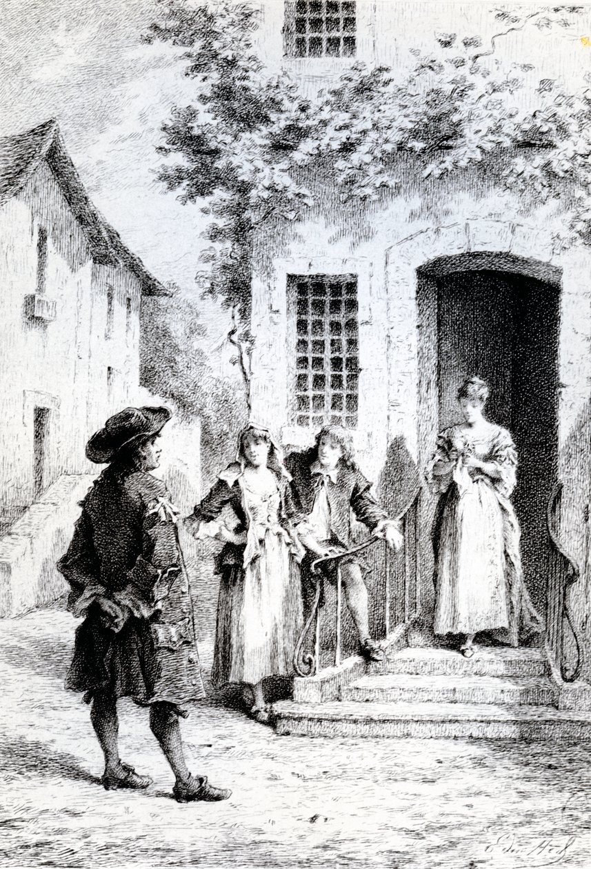 Scéna ze Školy pro manželky od Moliera od French School
