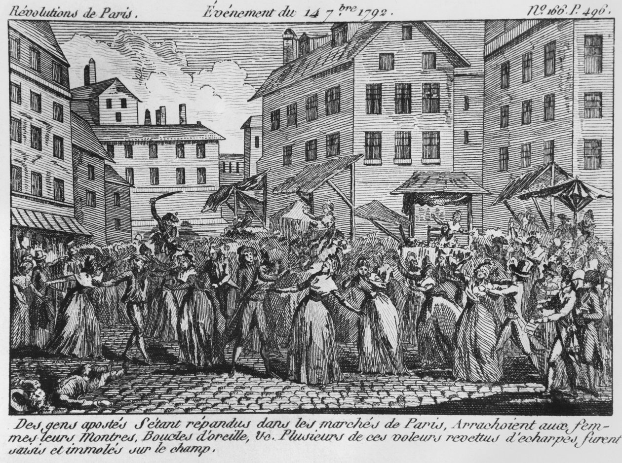Scéna plenění v Paříži, 14. září 1792 od French School