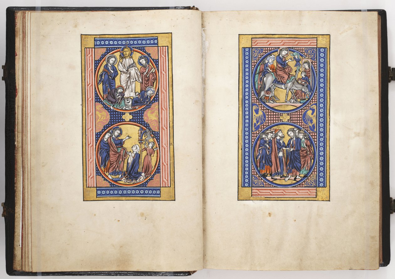 Scény ze života Kristova, ilustrace z Lewisova žaltáře, c.1225-50 od French School