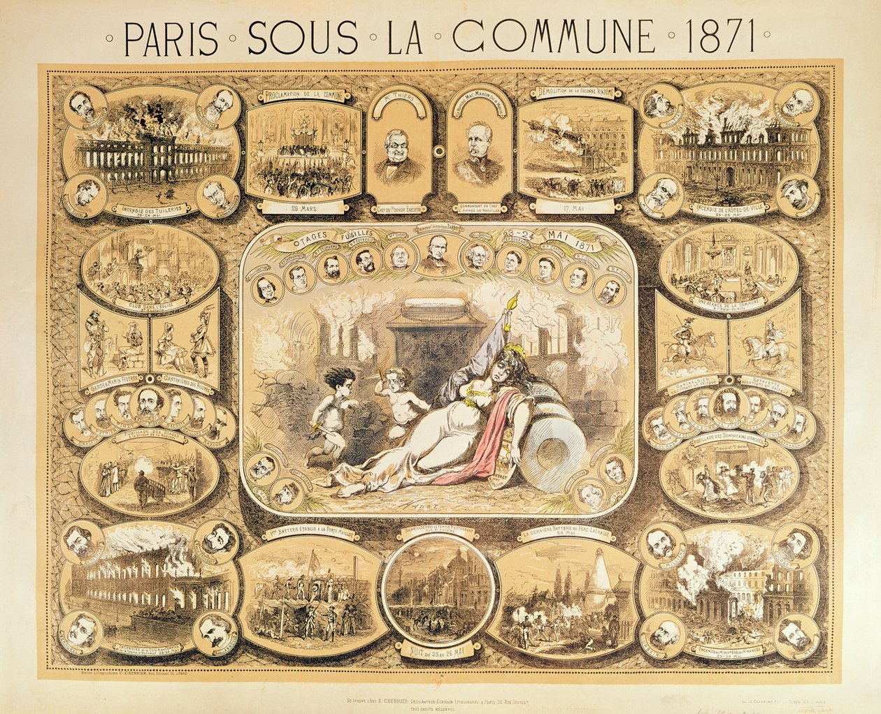 Scény z Pařížské komuny, 1871 od French School