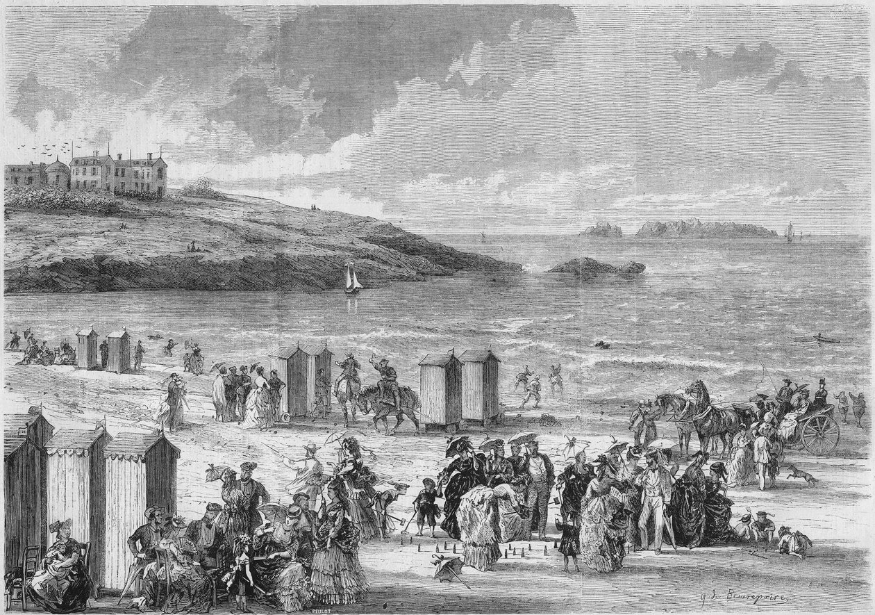 Mořská koupel: poslední koupající se na pláži Dinard, Ille et Vilaine (35) od French School