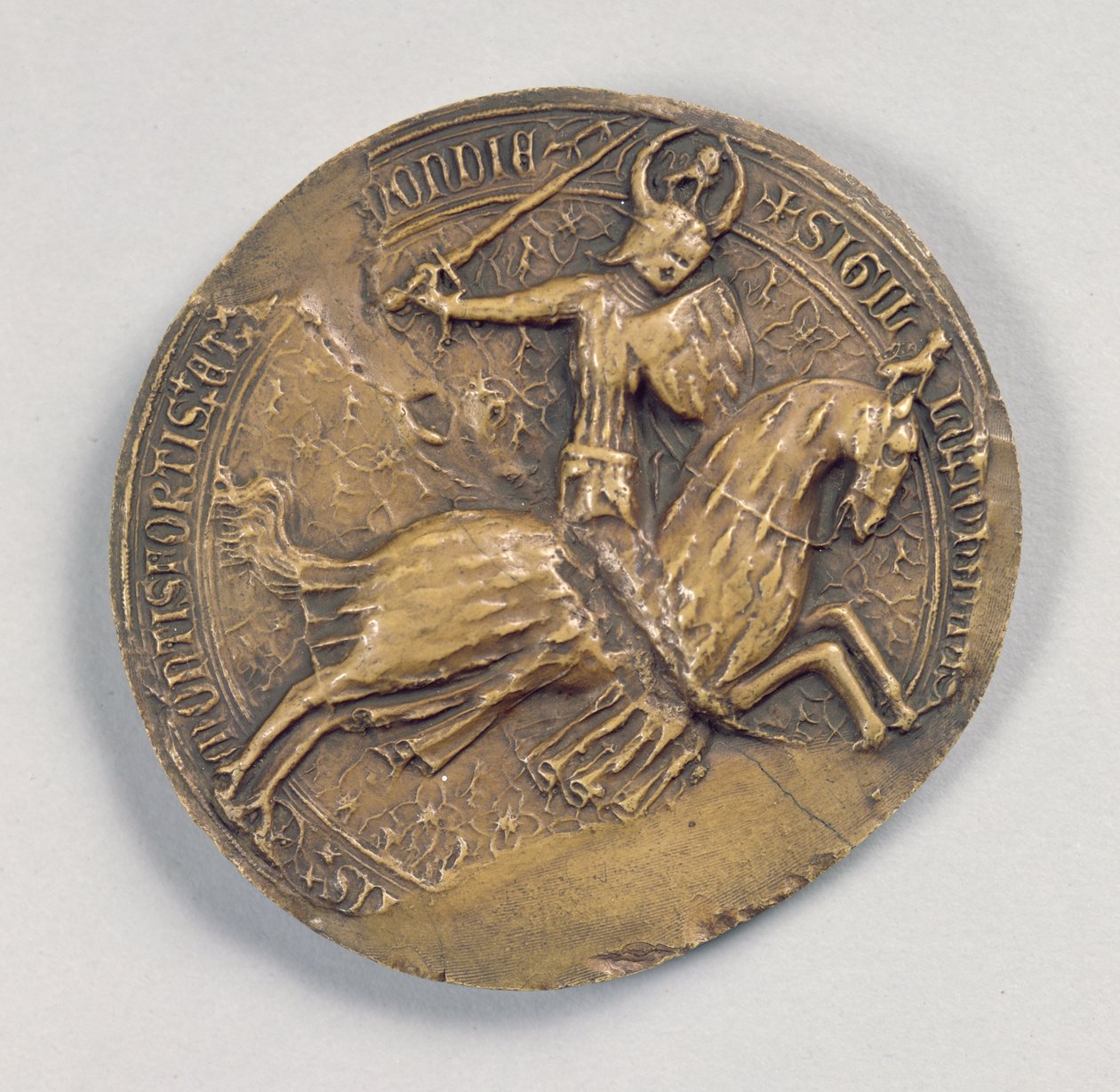 Pečeť Jeana IV Valliant (1341-99) vévoda z Bretaně (vosk) od French School