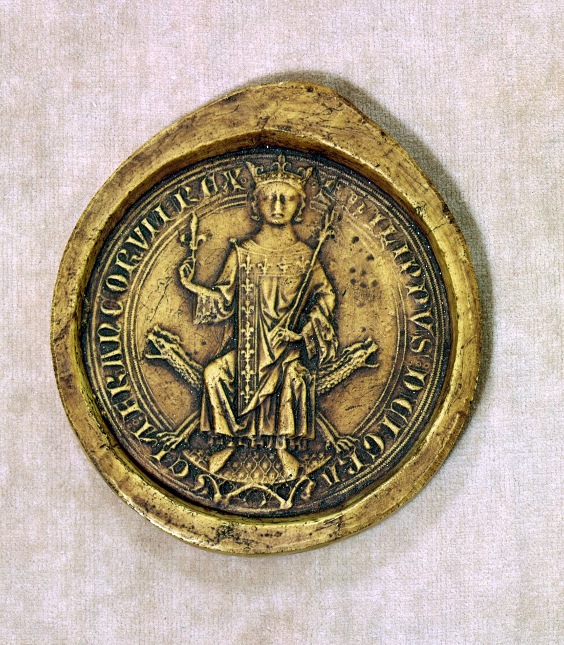 Pečeť Filipa III. (1245-85) Bold, 1272 (vosk) od French School
