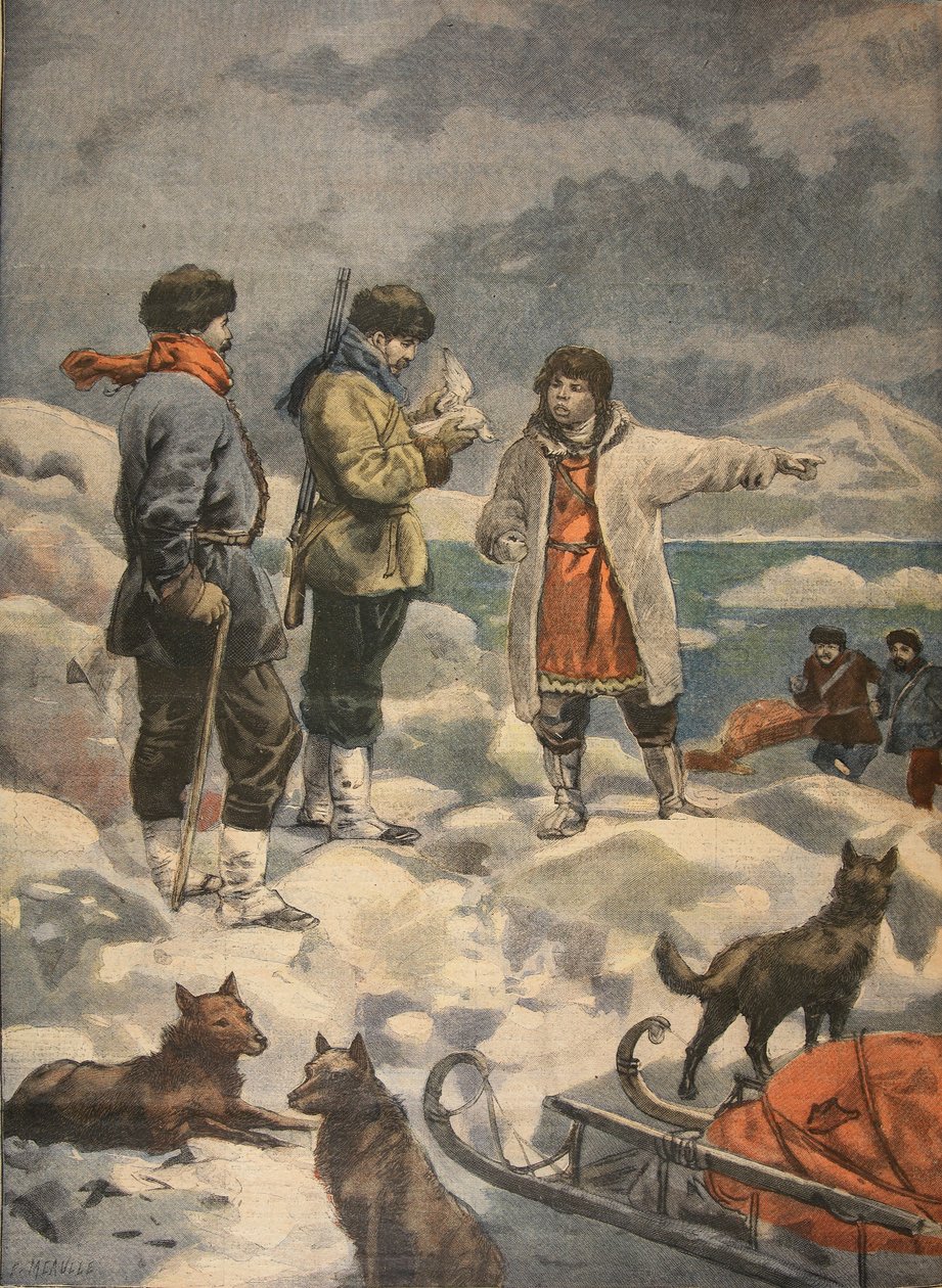 Searching for Andree, News!, ilustrace z Le Petit Journal: Supplement illustre, 1898 od French School